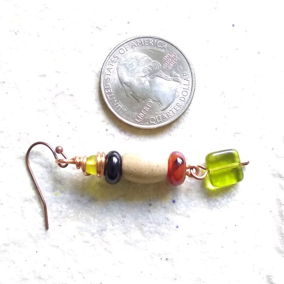 Pretty Colorful Handmade Fall Dangle Earrings - Mixed Semi-Precious Stone Beads - Picture 6 of 8